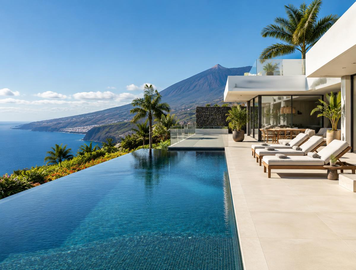 Villa mit Infinity-Pool und Blick auf Teneriffas Küste
